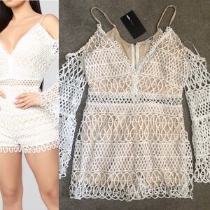 NWT Romper - crochet lace flare sleeve romper